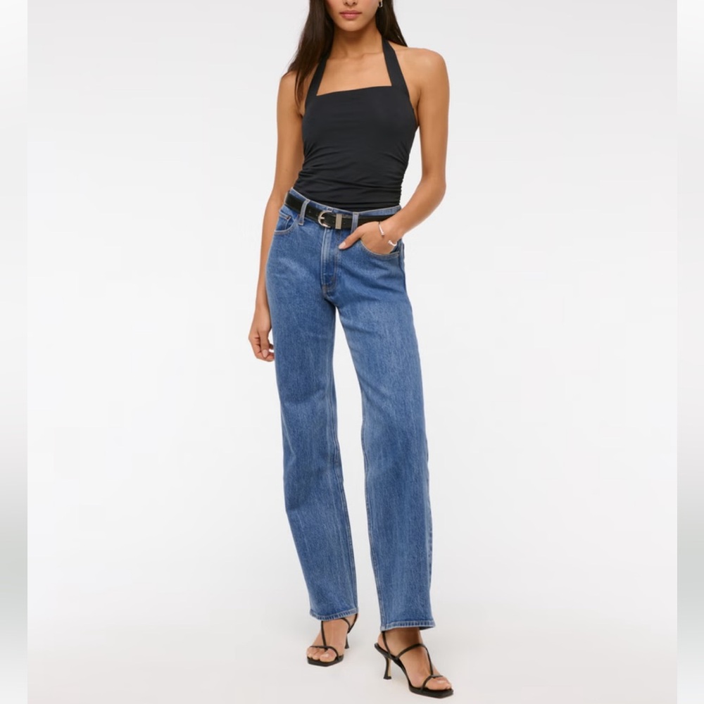 NWOT Abercrombie high rise 90s relaxed jeans size 29 regular medium marble